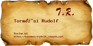 Tormási Rudolf névjegykártya