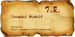 Tormási Rudolf névjegykártya